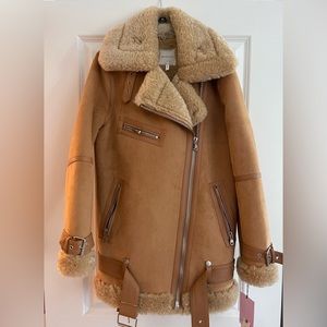 NWT Anthropologie Avec Les Filles “unicorn” Sherpa lined coat Size M